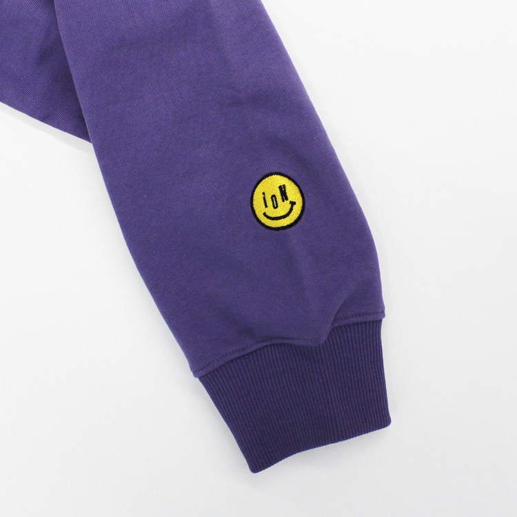 IONSEOUL Smile Signature Embroidery Overfit Hoodie (Lavender