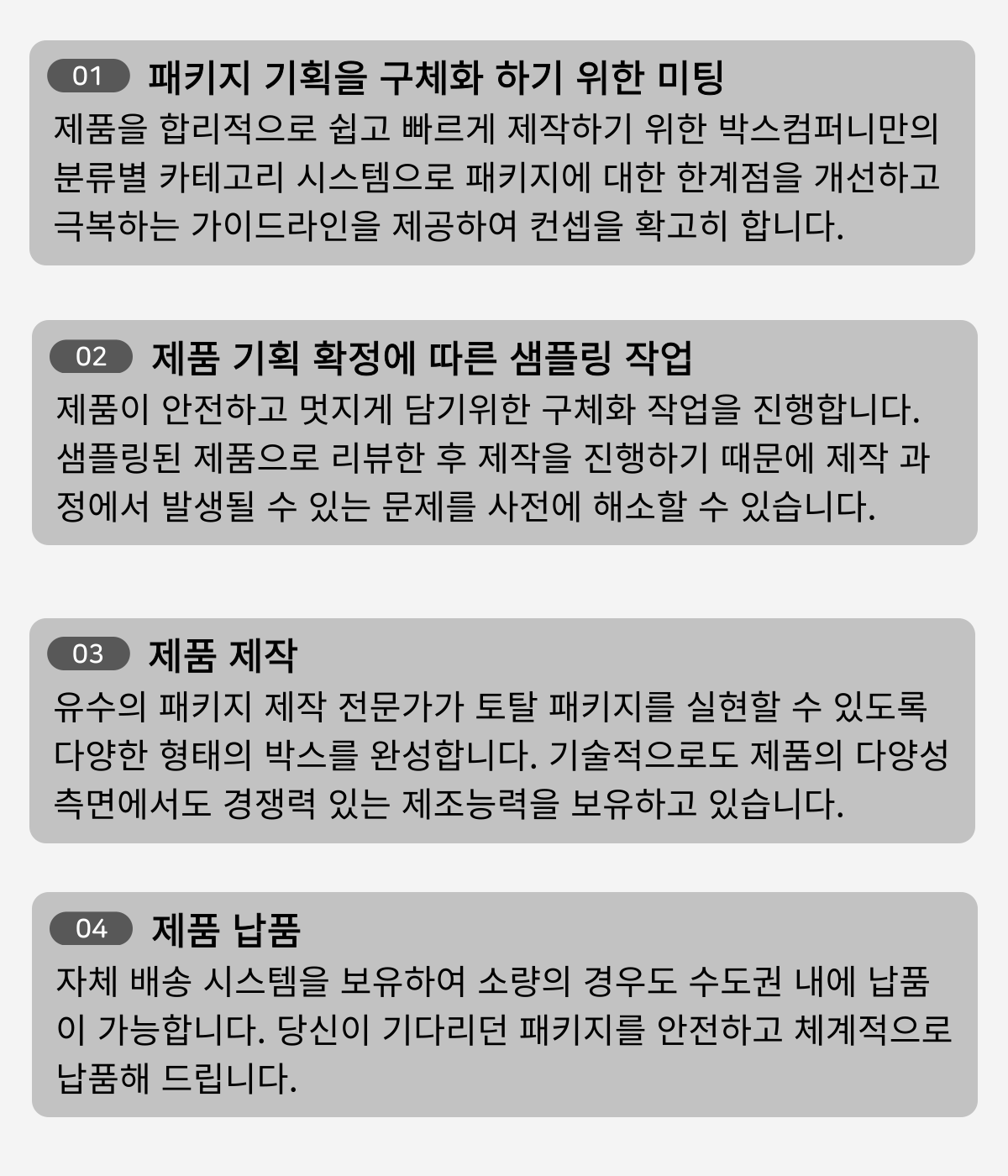 박스컴퍼니 차별화된 프로세스