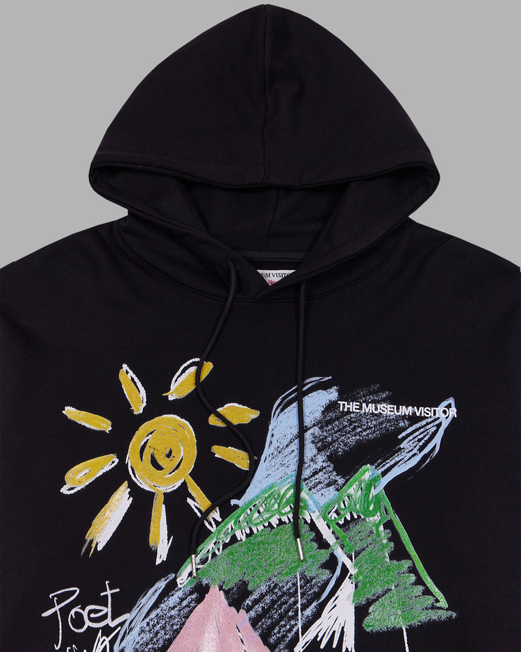 NATURE PRINTED HOODY (BLACK) : THE MUSEUM VISITOR