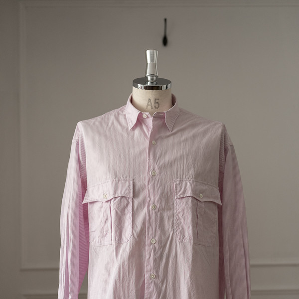 Porter Classic [포터 클래식] - Roll Up Stripe Shirt - Sakura