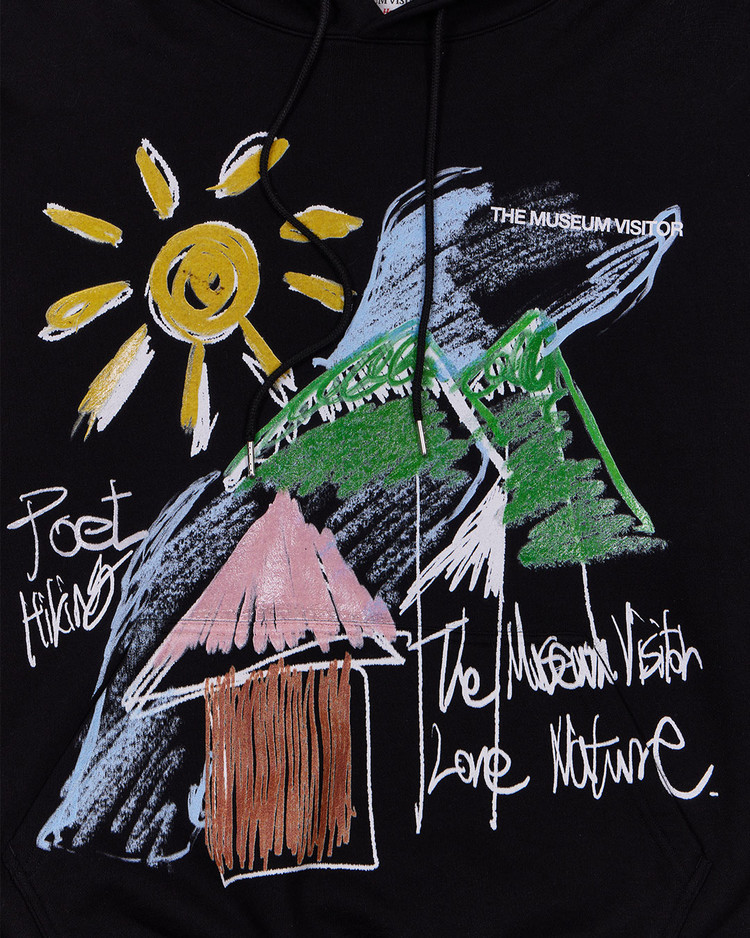 【THE MUSEUM VISITOR】 NATURE PRINTED HOODY (BLACK) NATURE PRINTED HOODY (BLACK) : THE MUSEUM VISITOR