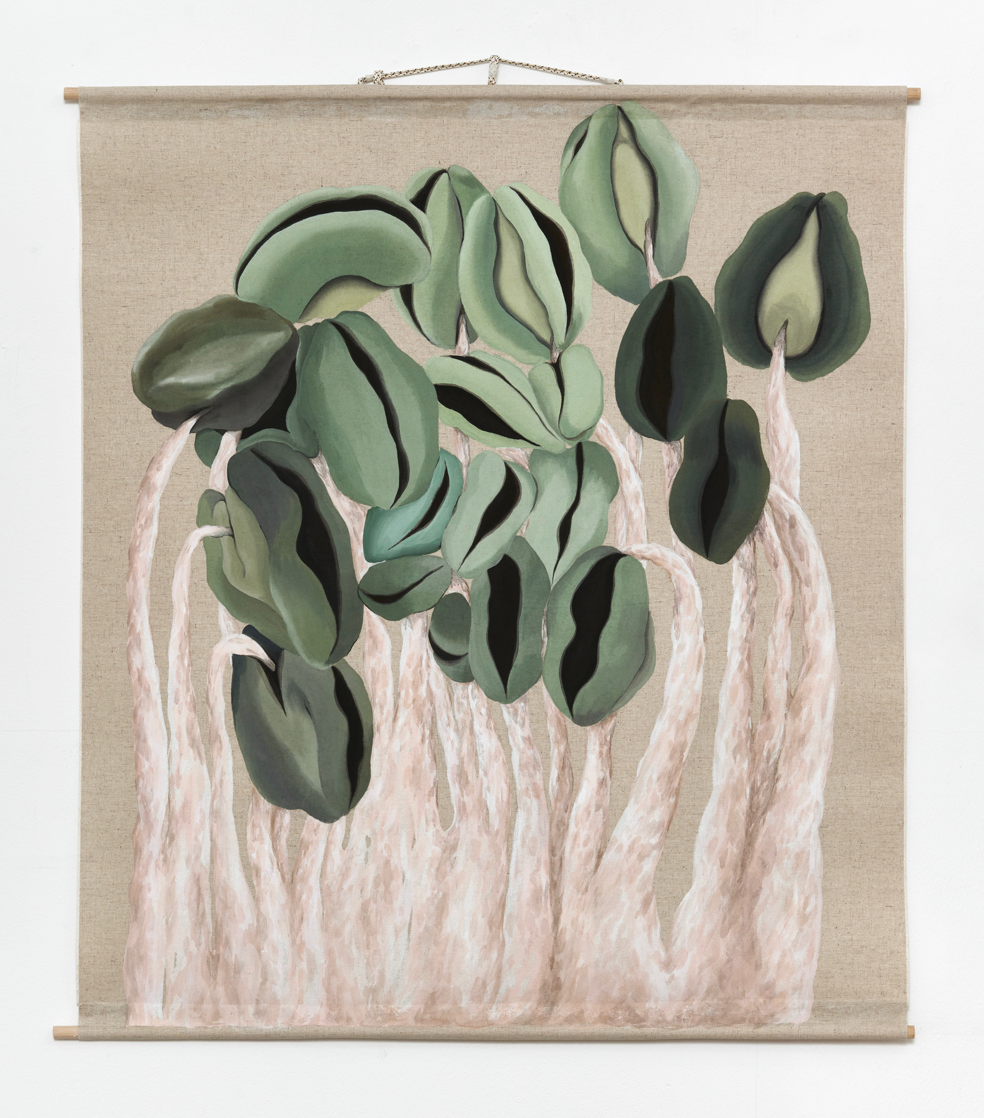 검센 마음(Tough mind), 2023, 린넨에 분채, 호분 (Pigment powder, white pigment powder on linen), 88 × 76 cm