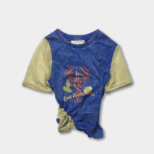 【PONDER.ER】LUCID Smocked Graphic T-shirt Black S24TTS03BL LUCID