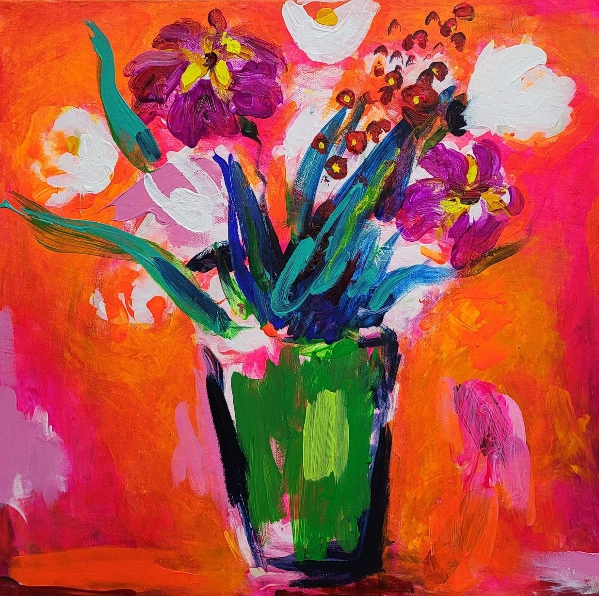 정열의꽃｜60x60(cm)｜Acrylic on canvas｜2023
