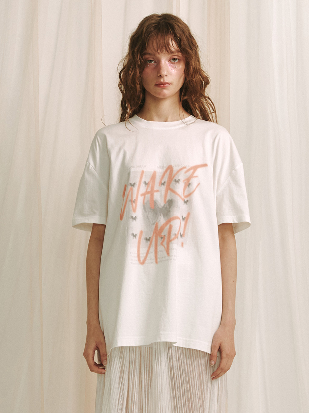 ★MEENDERI★MONDAY T-SHIRT - SALMON★正規品/韓国直送料込 MEENDERI] MONDAY T-SHIRT - SALMON