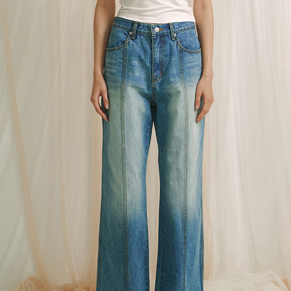 ★MEENDERI★STRAIGHT WASHING DENIM PANTS - SKY BLUE★正規品 MEENDERI] STRAIGHT WASHING DENIM PANTS - SKY BLUE