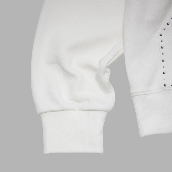 SILVER CUBIC LOGO ZIP UP HOODY (WHITE) : THE MUSEUM VISITOR