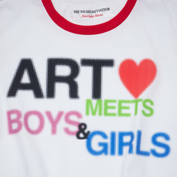 AMBG PRINTED CROP T-SHIRT (WHITE / RED) : THE MUSEUM VISITOR