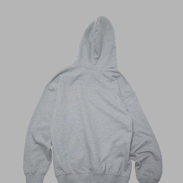 BNG PRINTED CURVERD ZIPPER HOODY (GREY) : THE MUSEUM VISITOR