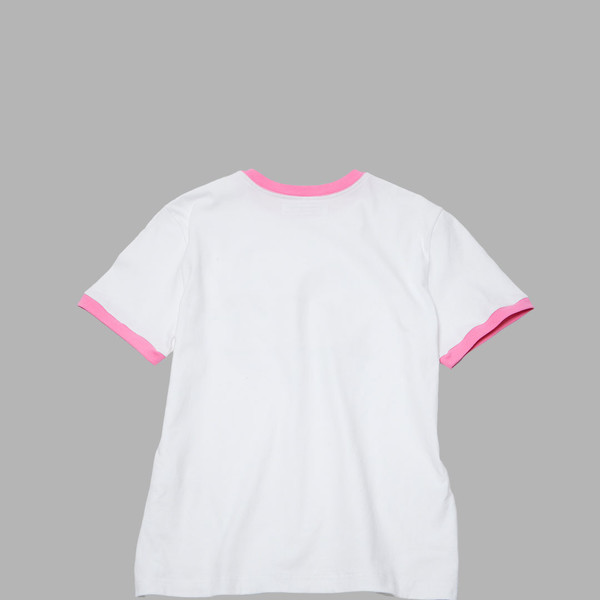 [THE MUSEUM VISITOR]★CUT-OUT ART STUD T-SHIRT CUT-OUT ART STUD T-SHIRT (WHITE / PINK) : THE MUSEUM VISITOR