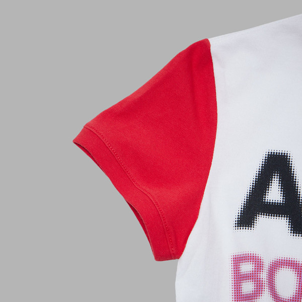 AMBG PRINTED CROP T-SHIRT (WHITE / RED) : THE MUSEUM VISITOR