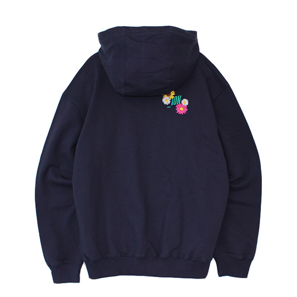 【IONSEOUL】1992 Boucle Embroidered Hoodie 4JH377 IONSEOUL Four Flower Embroidery Hoodie(Navy) : 아이온서울