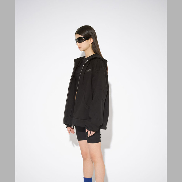 [THE MUSEUM VISITOR]★L LOGO HEAVY BIKER ZIP UP HOODY METAL LOGO HEAVY BIKER ZIP UP HOODY (BLACK) : THE MUSEUM VISITOR