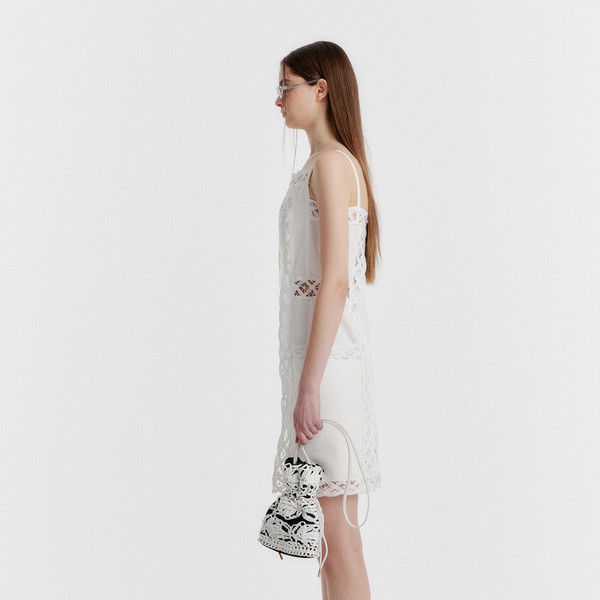 YONIKA Lace-trim Top - White : EENK SHOP