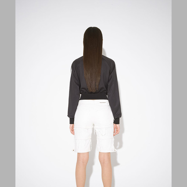 ◆THE MUSEUM VISITOR◆ LINE DAMAGED DENIM SHORTS IVORY 12340 LINE DAMAGED DENIM SHORTS (IVORY) : THE MUSEUM VISITOR