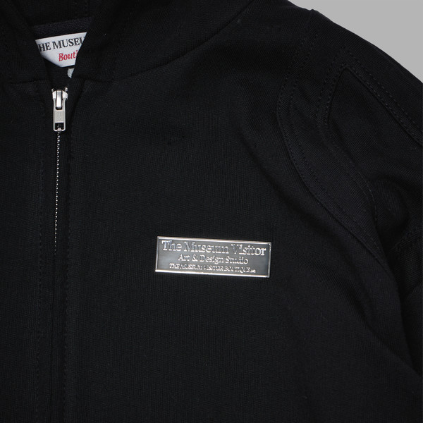 METAL LOGO HEAVY BIKER ZIP UP HOODY (BLACK) : THE MUSEUM VISITOR