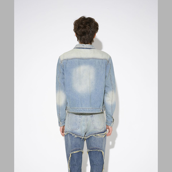 ◆THE MUSEUM VISITOR◆ RIPPED OFF POCKET STUD DENIM JACKET W THE MUSEUM VISITOR]☆RIPPED OFF POCKET STUD DENIM JACKET