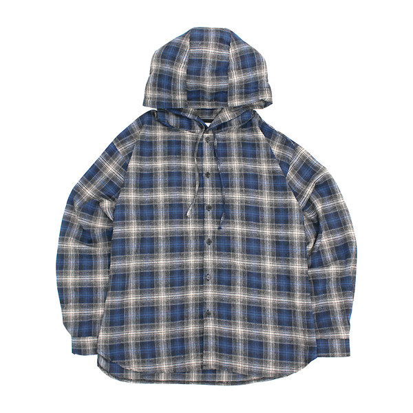 【IONSEOUL】Gradation Check Hood Shirt (3color) 5JH250 레트로 체크 후드 셔츠