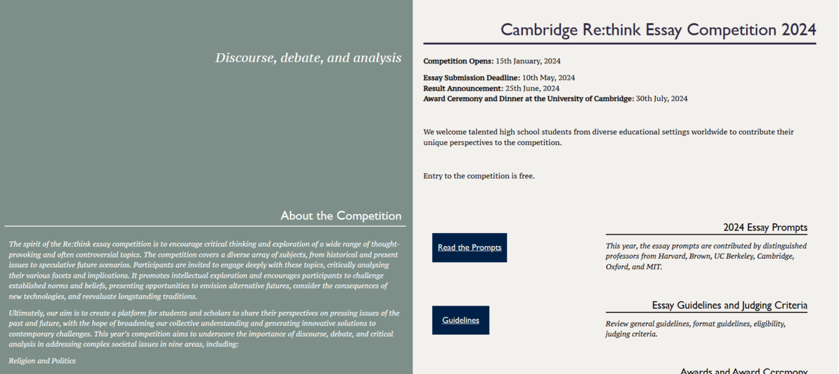 cambridge essay competition 2024