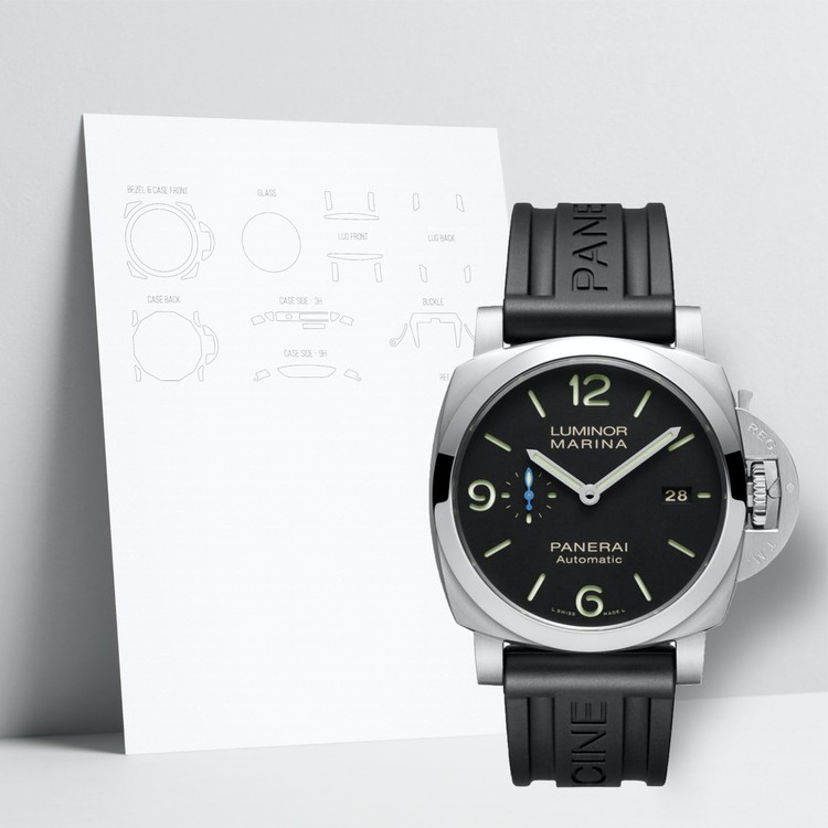 PANERAI 純正 クロコダイル 40㎜用 ショート Dバックル ブラック