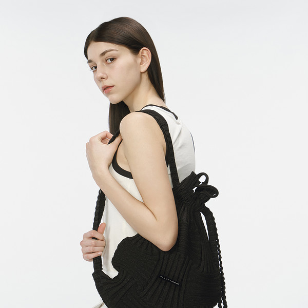 ZEROBLACK EDITION] Bow BackPack Glitter Black : PLEATSMAMA