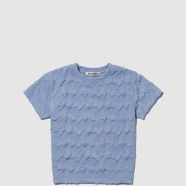 ★MEENDERI★WAVE JACQUARD T-SHIRT - SKY BLUE★正規品/送料込 MEENDERI] WAVE JACQUARD T-SHIRT - SKY BLUE