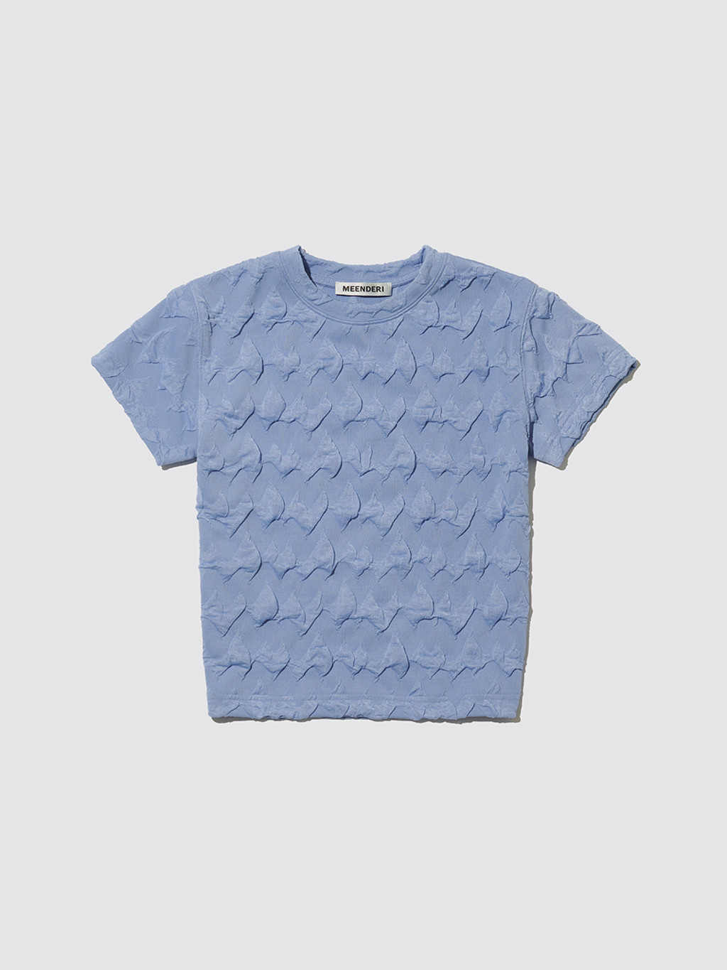 ★MEENDERI★WAVE JACQUARD T-SHIRT - SKY BLUE★正規品/送料込 MEENDERI] WAVE JACQUARD T-SHIRT - SKY BLUE