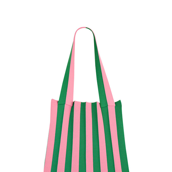 2Way Shopper Bag Pink Green : PLEATSMAMA: Sustainable Knit