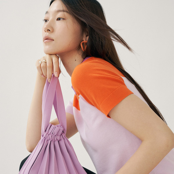 人気アイテム【PLEATS MAMA】Handle bubble bag バック (3color) PLEATS MAMA】Knit Pleats Handle Bubble Bag ( 3 COLOR