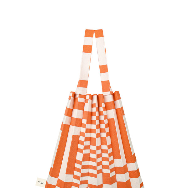 Tote Bag Grid Orange : PLEATSMAMA: Sustainable Knit Pleats Bag