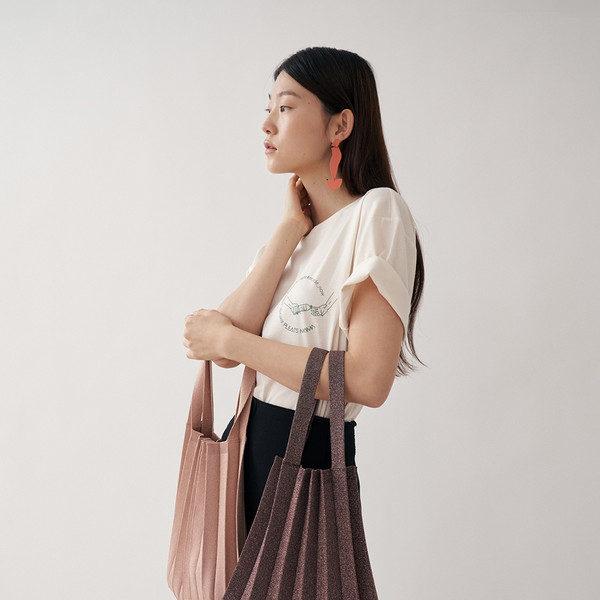 PLEATS MAMA 正規品関税込み TOTE BAG GLITTER BROWN