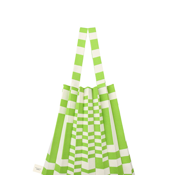 トートバッグ PLEATSMAMA KNIT PLEATS Grid TOTE BAG BKS475 Tote Bag Grid Green : PLEATSMAMA: Sustainable Knit Pleats Bag