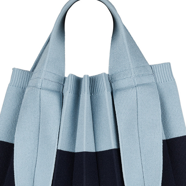 PLEATS MAMA 正規品関税込み 2WAY BAG STIRIPE BLUE 2Way Shopper Bag Blue Stripe : PLEATSMAMA: Sustainable Knit