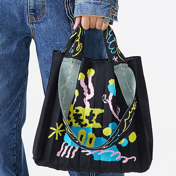 2Way Shopper Bag Bultina Market Edition Black : PLEATSMAMA