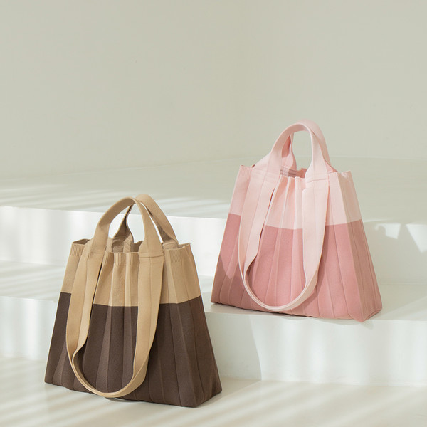 PLEATS MAMA 正規品関税込み 2WAY BAG HORIZONTAL CAFE MOCHA 2Way Shopper Bag Cafe Mocha : PLEATSMAMA: Sustainable Knit