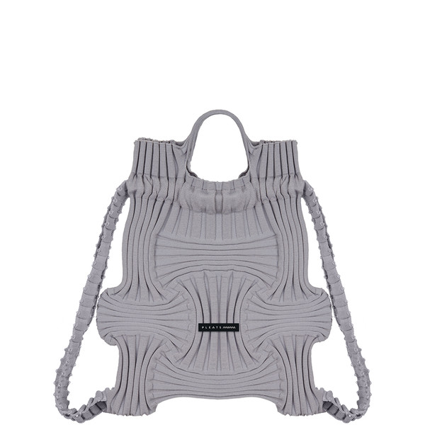 Bow BackPack Grey : PLEATSMAMA: Sustainable Knit Pleats Bag