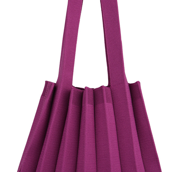 大人気【PLEATSMAMA】Knit Pleats MINI Tote Bag (7 色) Tote Bag Purple : PLEATSMAMA: Sustainable Knit Pleats Bag