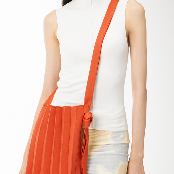 New Cross Bag Orange : PLEATSMAMA: Sustainable Knit Pleats Bag