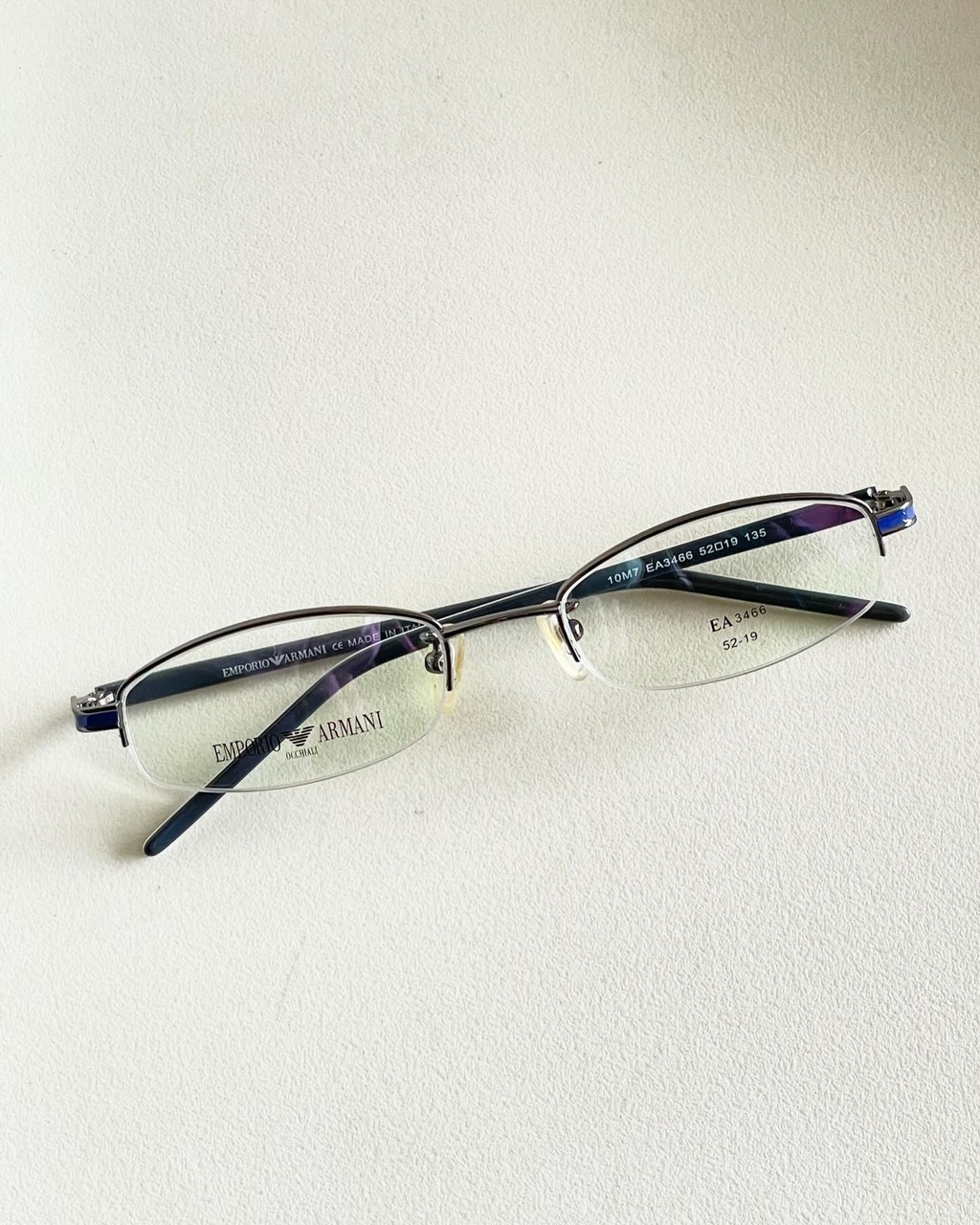 90s Emporio Aramani Hallf-Rimmed Sqaure Glasses : Share the vibe