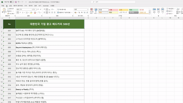 기업 광고 헤드카피 모음 500선