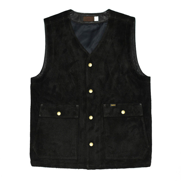 TR-YL07 ] Rancher Steerhide Vest [Rough Out] : Semi Basement