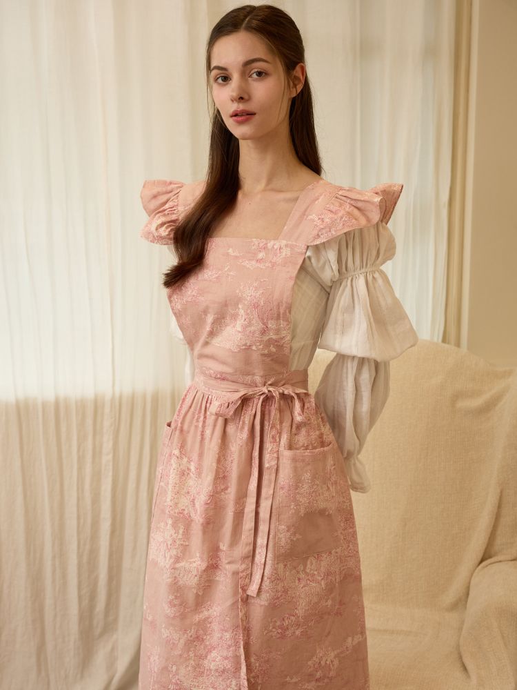 PINK TOILE DE JOUY APRON : DUBLEVE 드브르베