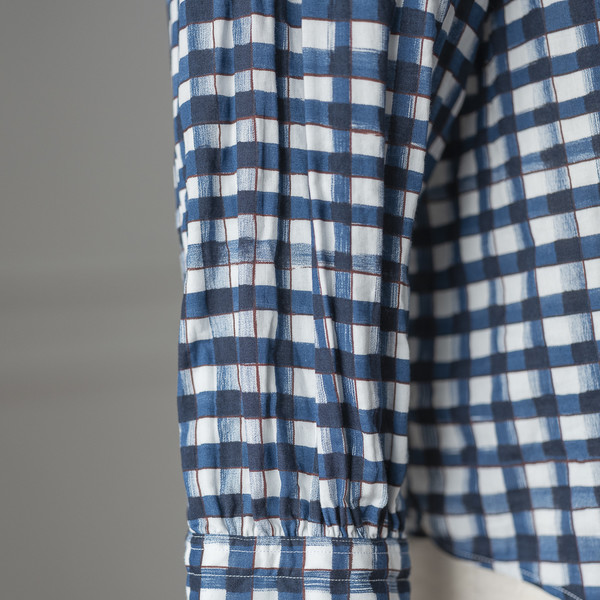 Porter Classic Watercolor Gingham Check Roll-up Shirt XL #포터