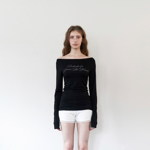 Cursive Mesh Top - Black : 락케이크 Rock Cake