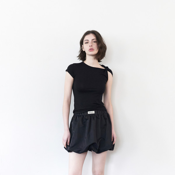 スカート Rockcake Nylon Shirred Balloon Skirt 4BKH124 org.jpg