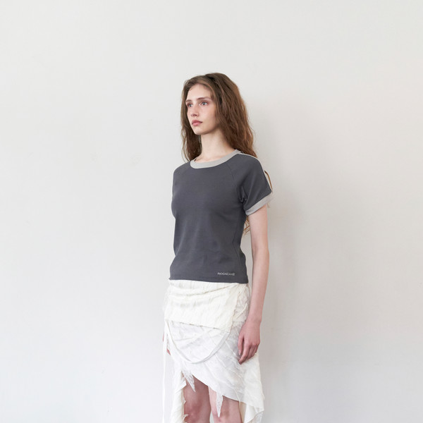 ROCKCAKE★韓国★人気★Sports 96 Lace Crop Top 3色 花柄ロゴ ROCKCAKE◇Sports 96 Lace Crop Top 全6色 韓国人気 半袖ミニ丈