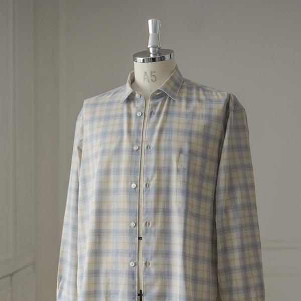 INTERIM インテリム / SUPIMA WOOL CHECK　SHIRTS INTERIM - [ラスト1点] SUPIMA WOOL CHECK 90s FIT BUTTON DOWN