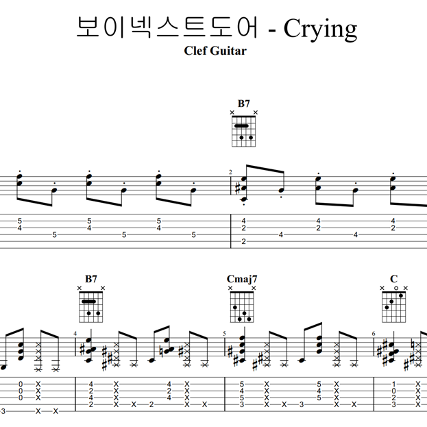 BOYNEXTDOOR - Crying [TAB + Chord] : clefguitarC