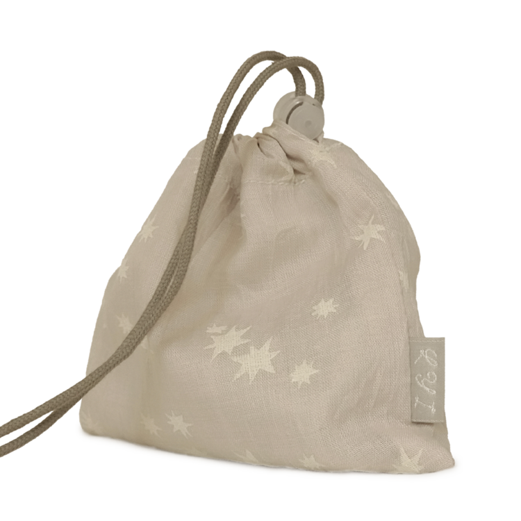 Drawstring Pouch - Beige Star : loveyouidiot