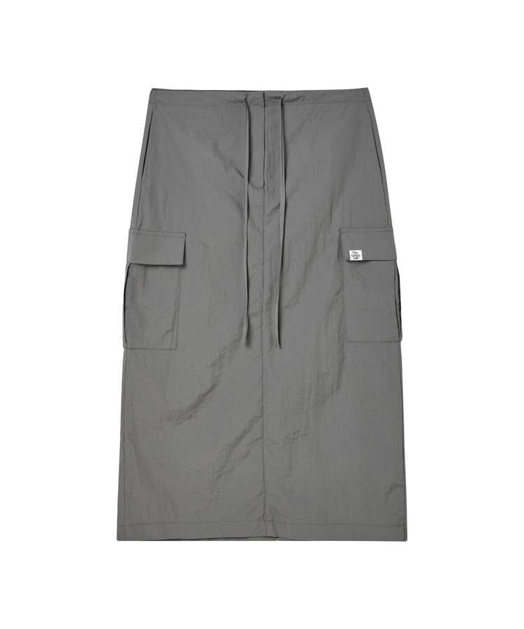더그린랩_CARGO POCKET STRING NYLON BANDING MAXI LONG SKIRT_C.GREY : The ...